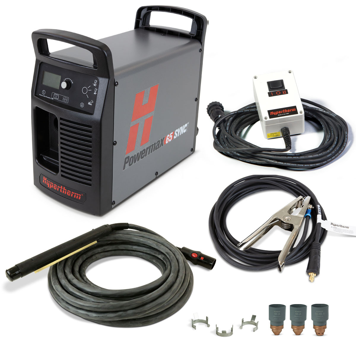 Hypertherm Powermax 65 SYNC Plasma Cutter w/ CPC Port, Remote, 25
