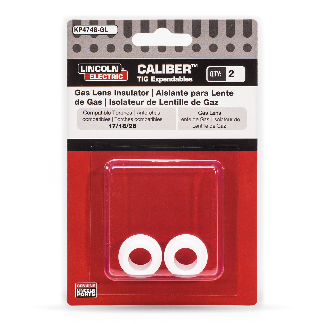 Lincoln Caliber Insulator - Gas Lens, 17/18/26 Torches - 2/pack
