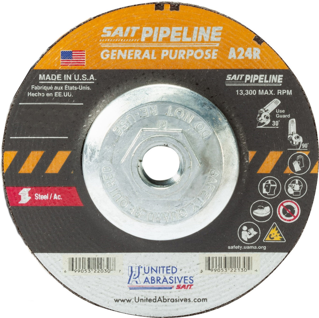 United Abrasives-SAIT 22046 A24R General Purpose Pipeline Wheel