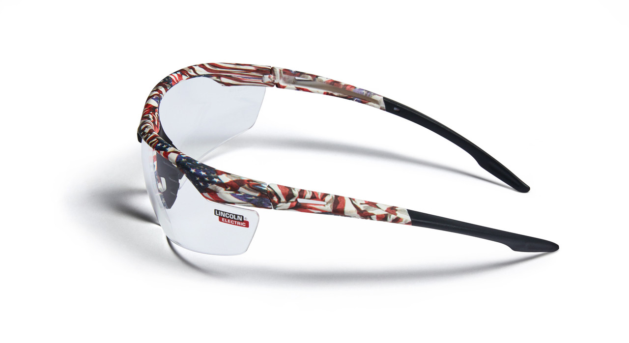 Lincoln Axilite USA Camo Safety Glasses - Clear Anti-Fog/Scratch
