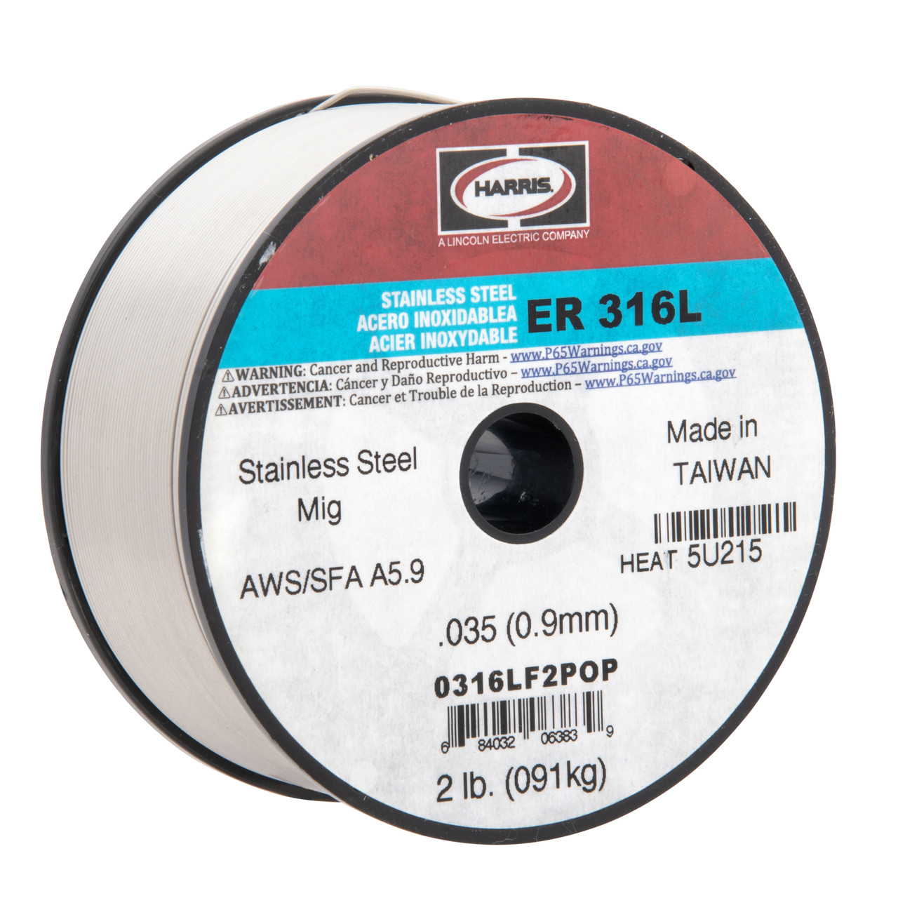 Harris 316L .035 x 2 lb. Spool Stainless Steel Welding Wire - 0316LF2
