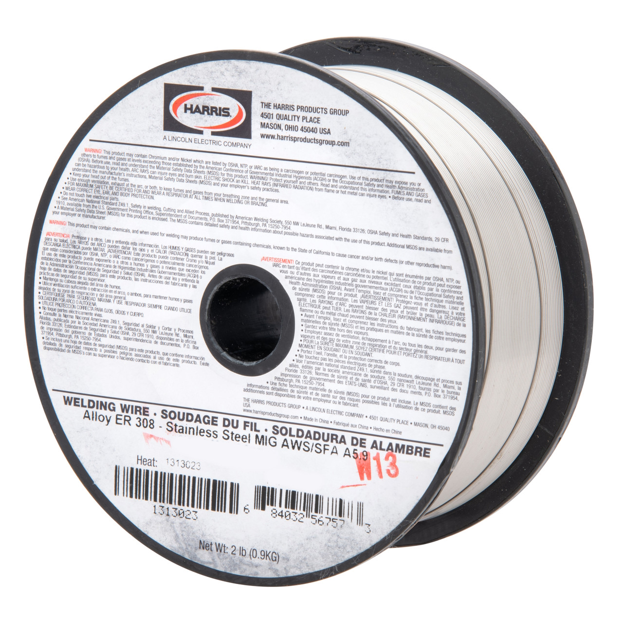Harris 308 Stainless Steel .035 x 2 lb. Spool MIG Welding Wire 00308F2