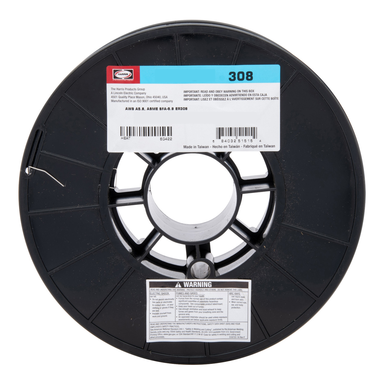 Harris 308 Stainless Steel .035 x 10 lb. Spool MIG Welding Wire