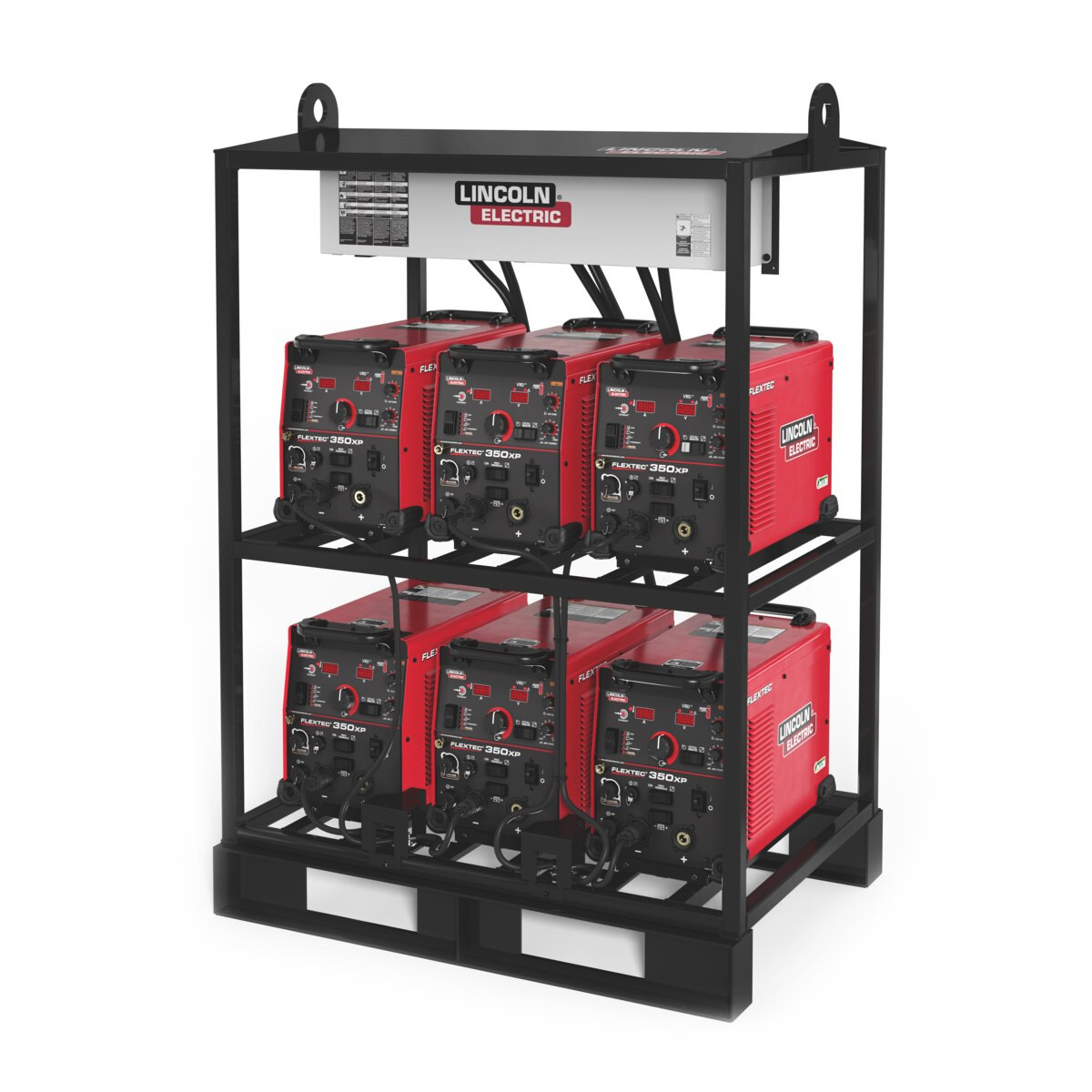 Lincoln Flextec 350XP (Tweco) Multi Process Welders 6-Pack Rack