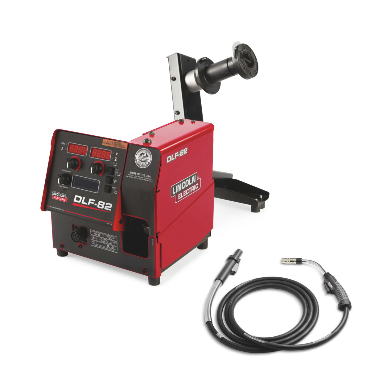 Lincoln DLF-82 Bench Model, Wire Reel Stand, Welding Gun Wire