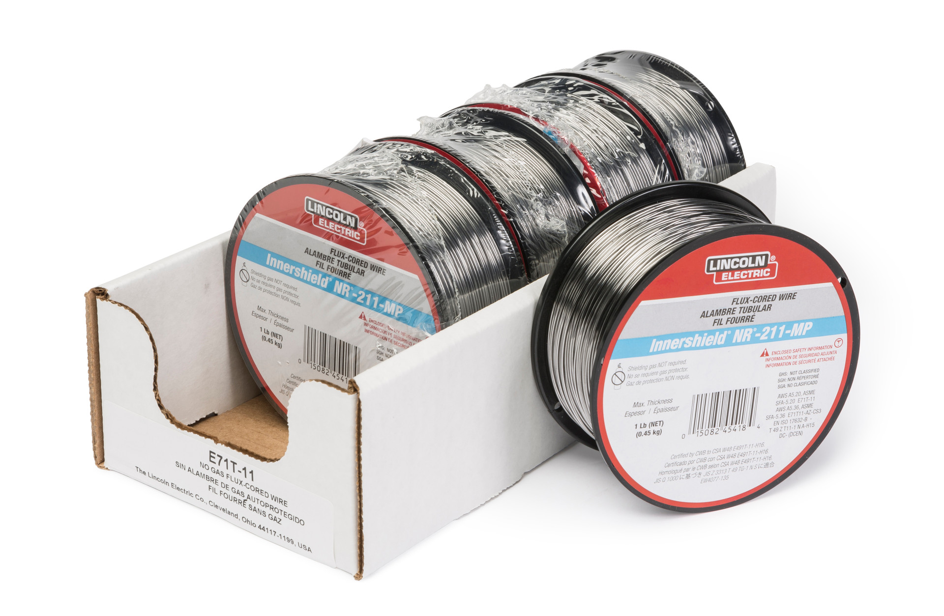 Lincoln NR-211-MP Flux Cored MIG Welding Wire 1 lb. Spool .035 - Box of 5