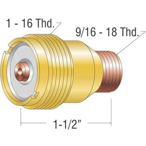 Profax 11GL16 Gas Lens 1/16" 12 Series TIG Torch
