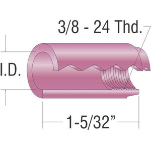 Profax 13N08 Alumina Cup 1/4 ID for 9-20-25 Series TIG Torch - 10 Pack Profax 13N08 Alumina Cup 1/4 ID for 9-20-25 Series TIG Torch - 10 Pack