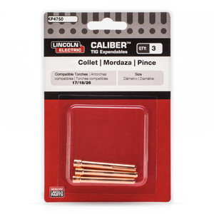 Lincoln Caliber Collet - 1/8" (3.2 mm), 17/18/26 Torches - 3/pack - KP4750-18 Lincoln Caliber Collet - 1/8" (3.2 mm), 17/18/26 Torches - 3/pack - KP4750-18