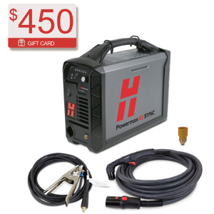 Hypertherm Powermax 45 SYNC Plasma Cutter w/ CPC Port, 50 ft. 75 Degree Handheld Torch 088563