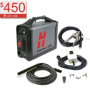 Hypertherm Powermax 45 SYNC Plasma Cutter w/ CPC Port, Remote, 25 ft. 180 Degree Machine Torch 088582