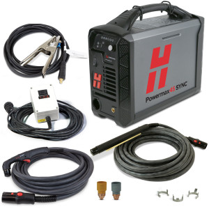 Hypertherm Powermax 45 SYNC Plasma Cutter w/ CPC Port, Remote, 20 ft. 75 Degree Handheld Torch,  25 ft. 180 Degree Machine Torch 088583