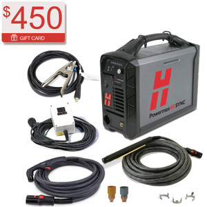 Hypertherm Powermax 45 SYNC Plasma Cutter w/ CPC Port, Remote, 20 ft. 75 Degree Handheld Torch,  25 ft. 180 Degree Machine Torch 088583