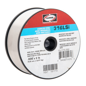 Harris 316LSi Stainless Steel Solid MIG Welding Wire 316LSi .030 X 2# Spool Harris 316LSi Stainless Steel Solid MIG Welding Wire 316LSi .030 X 2# Spool