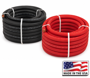 Direct Wire Flex-A-Prene 2/0 Welding Cable 100 Foot Set - 50 Foot Black + 50 Foot Red - Made In USA