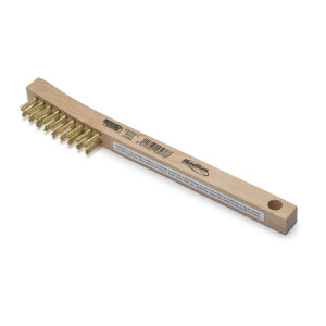 Lincoln 2 x 9 in. Brass Wire Brush with Wood Handle - K3183-1