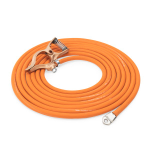 Lincoln Flex Work Lead, 2/0 Cable with Lug and 300A Ground Clamp, 25 ft. - K5434-2/0-25