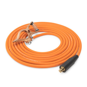 Lincoln Flex Work Lead, 2/0 Cable with Twist-Mate Plug and 300A Ground Clamp, 25 ft. - K5435-2/0-25