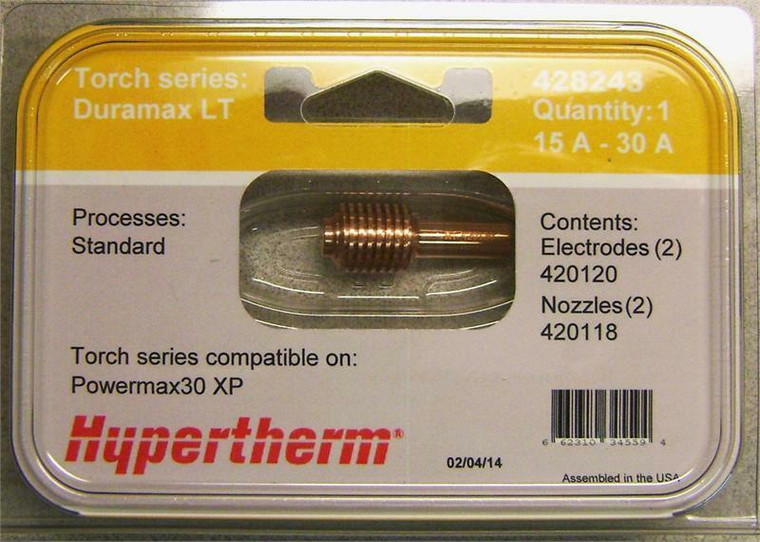 Hypertherm 428243 Powermax 30 XP Standard Electrodes and Nozzles