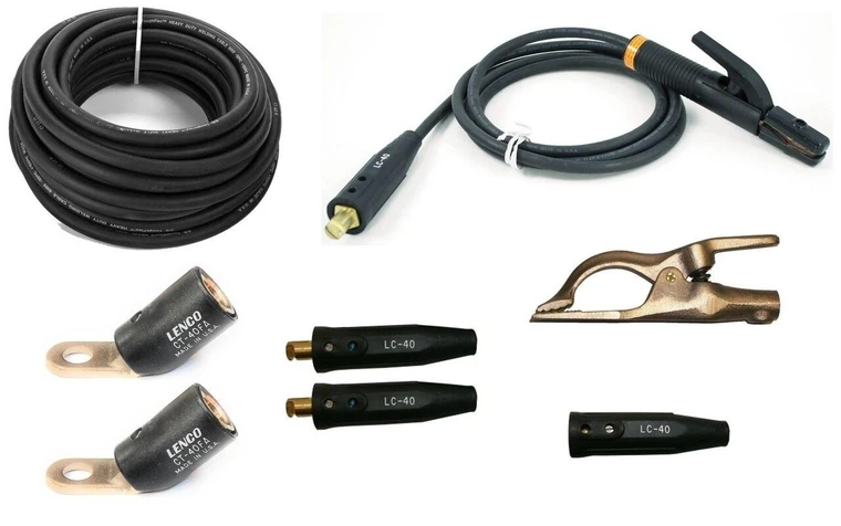 Complete Set of 2/0 x 100' Welding Cable, Whip & Connectors