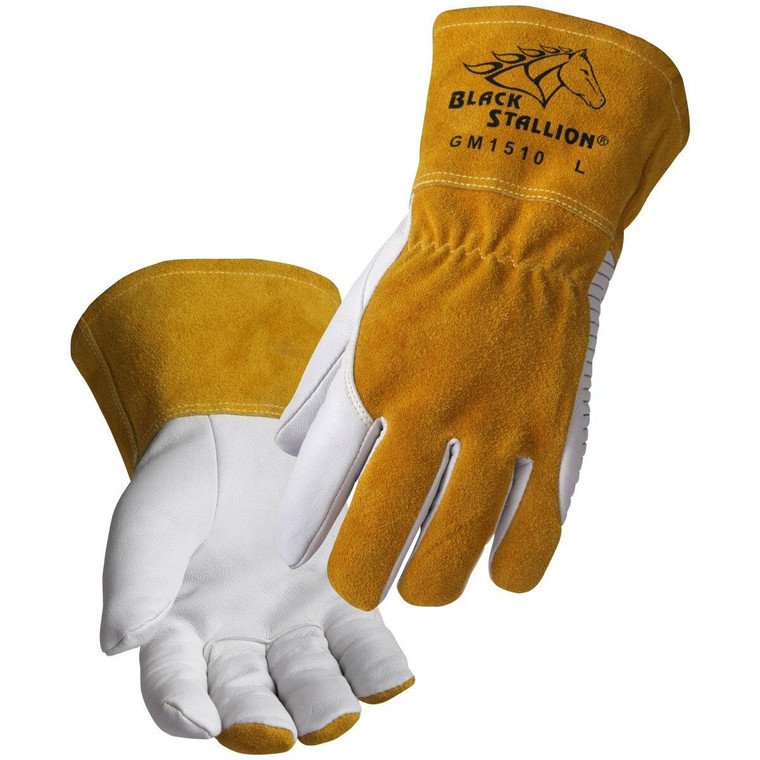 Revco Black Stallion GM1510 Premium Goatskin MIG Welding Gloves with DragPatch