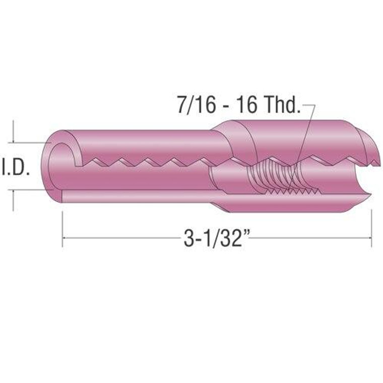 Profax 10N48 Alumina Cup 3/8 ID for 17-18-26 Series TIG Torch - 10 Pack