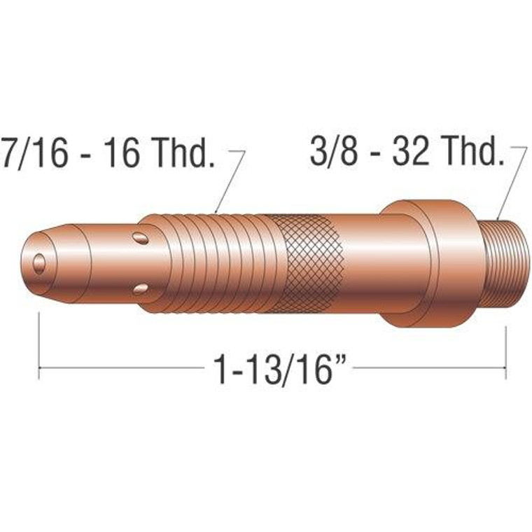 Profax 10N28 Collet Body 1/8 for 17-18-26 Series TIG Torches - 10 Pack