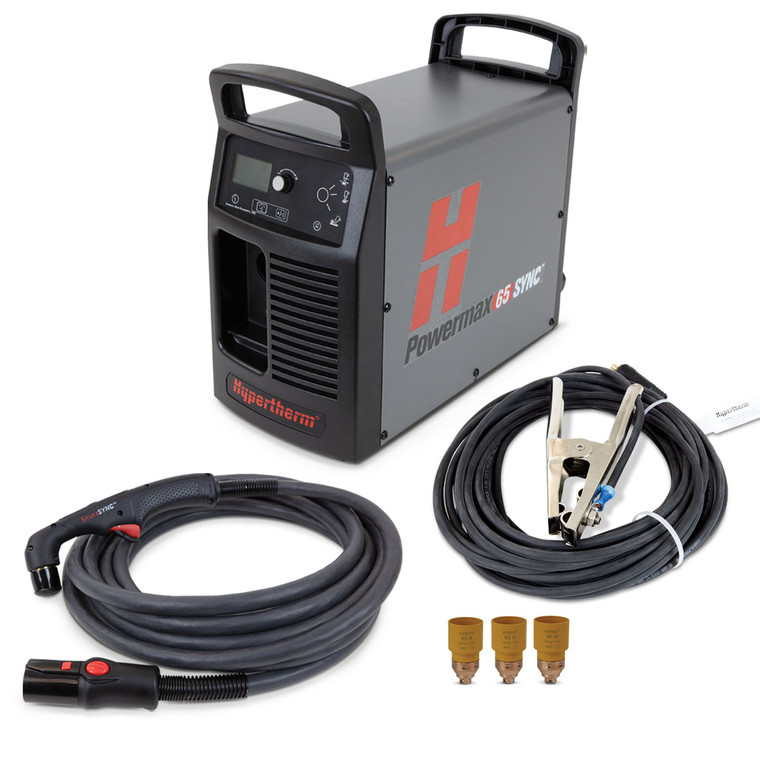 Hypertherm Powermax 65 SYNC Plasma Cutter w/ CPC Port, 50 ft. 75 Degree Handheld Torch 083346