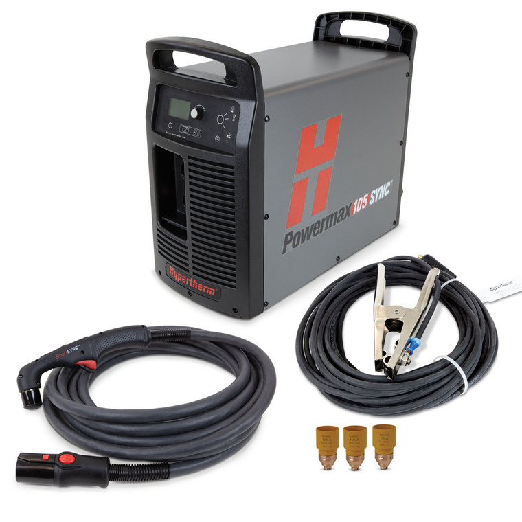 Hypertherm Powermax105 SYNC Plasma Cutter w/ CPC port, 50 ft. 75 Degree Handheld Torch 059628