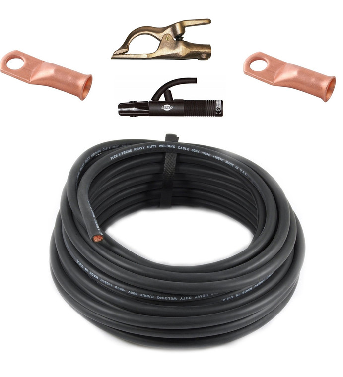 Direct Wire 1/0 x 50' Welding Lead Cable & Connectors