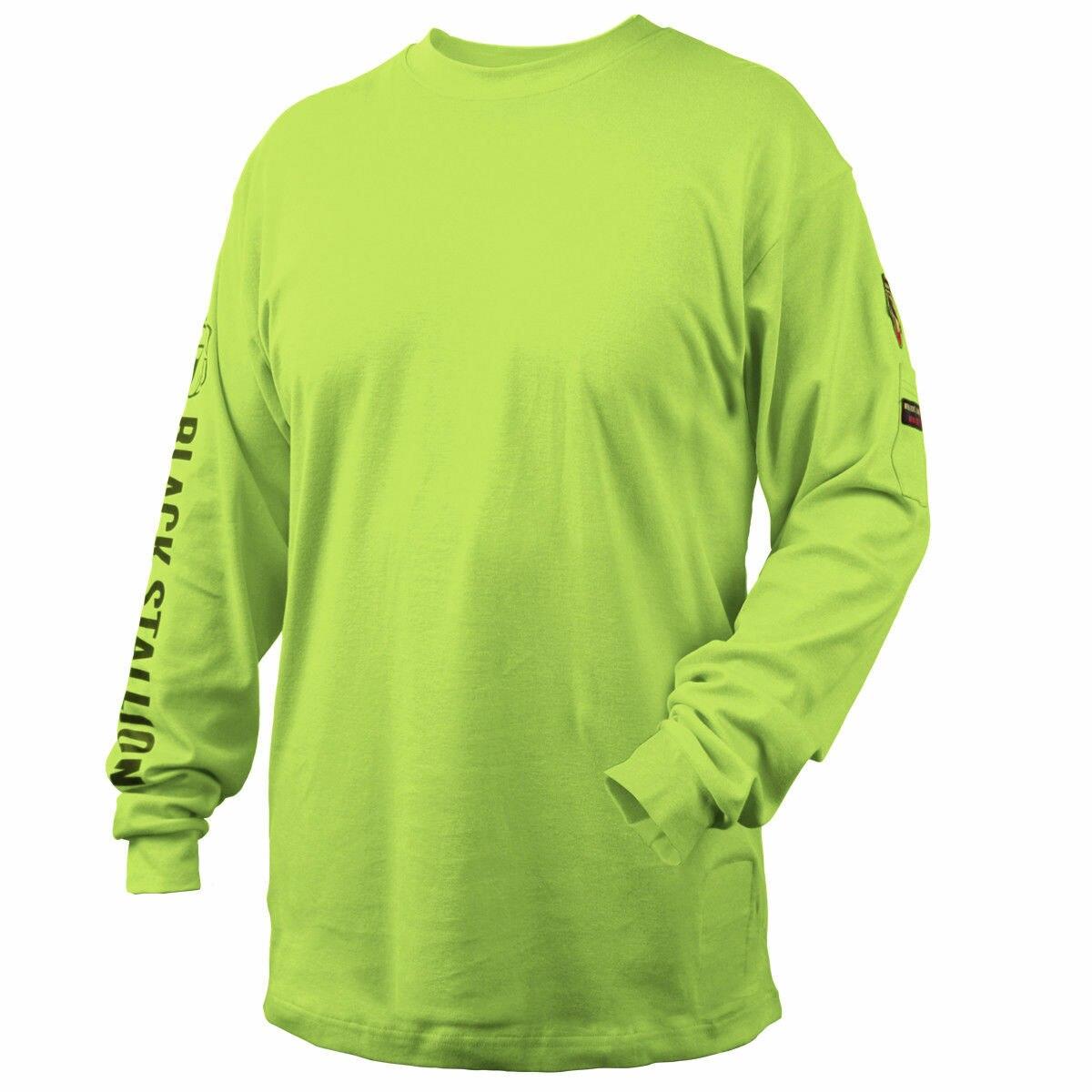 Revco Black Stallion Lime 7 oz. FR Cotton Knit Long-Sleeve T-Shirt