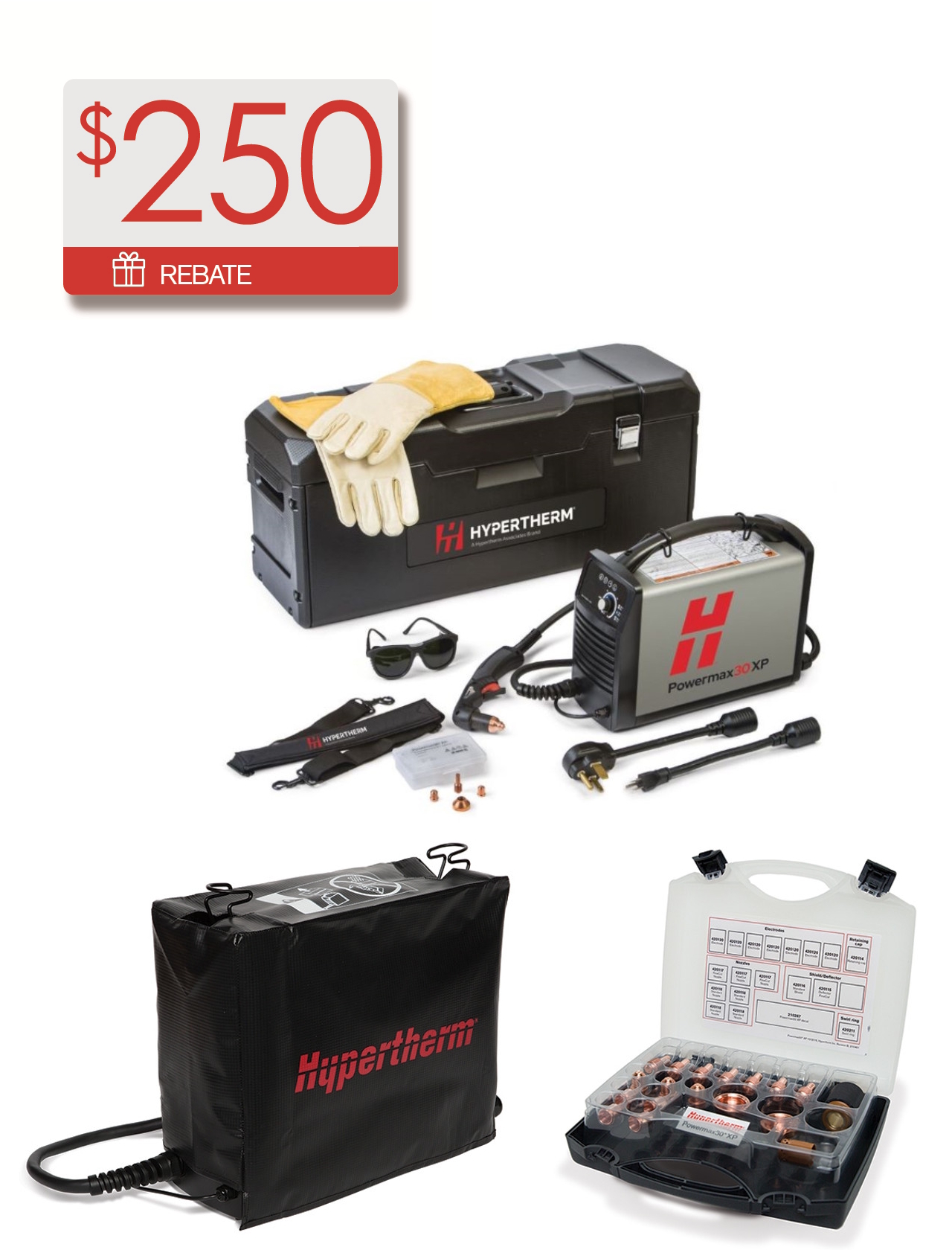 Hypertherm Powermax 30 XP Plasma Cutter w/ Kit & Cover