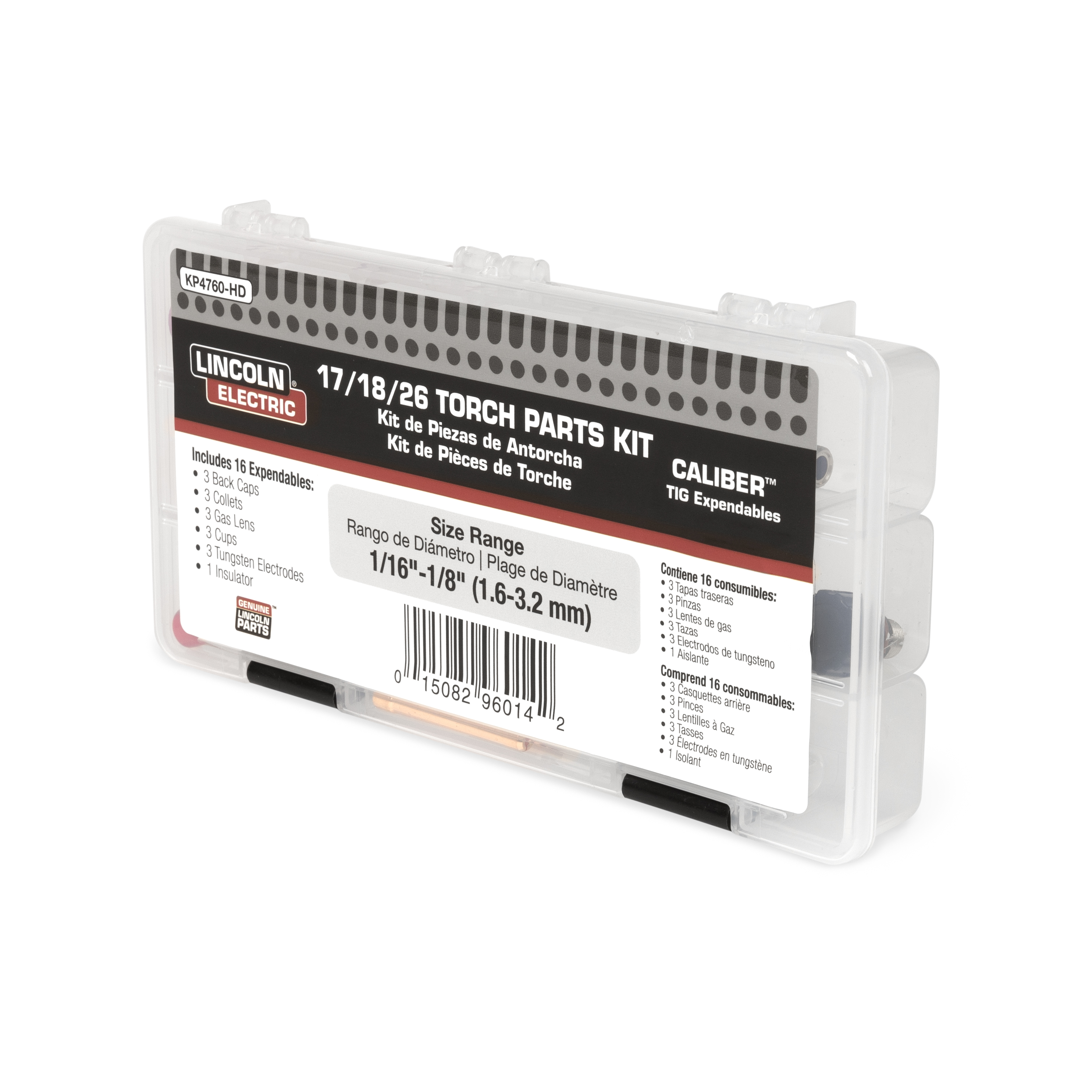 Lincoln Caliber 17/18/26 Series TIG Torch Expendables Kit - 1/16