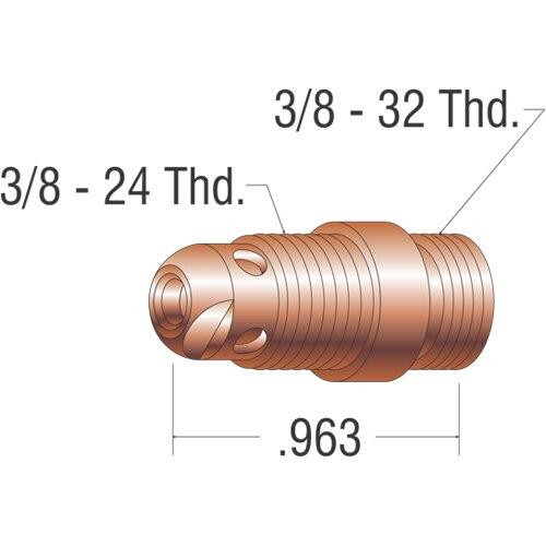 Profax 17CB20 Collet Body 17-18-26 Series TIG Torch - 5 Pack