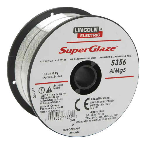 Lincoln SuperGlaze 5356 Aluminum Solid MIG Welding Wire .035 - 1 lb.