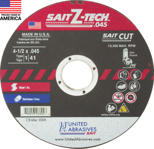 United Abrasives-SAIT 23324 Z-Tech High Performance Cut-Off Wheels