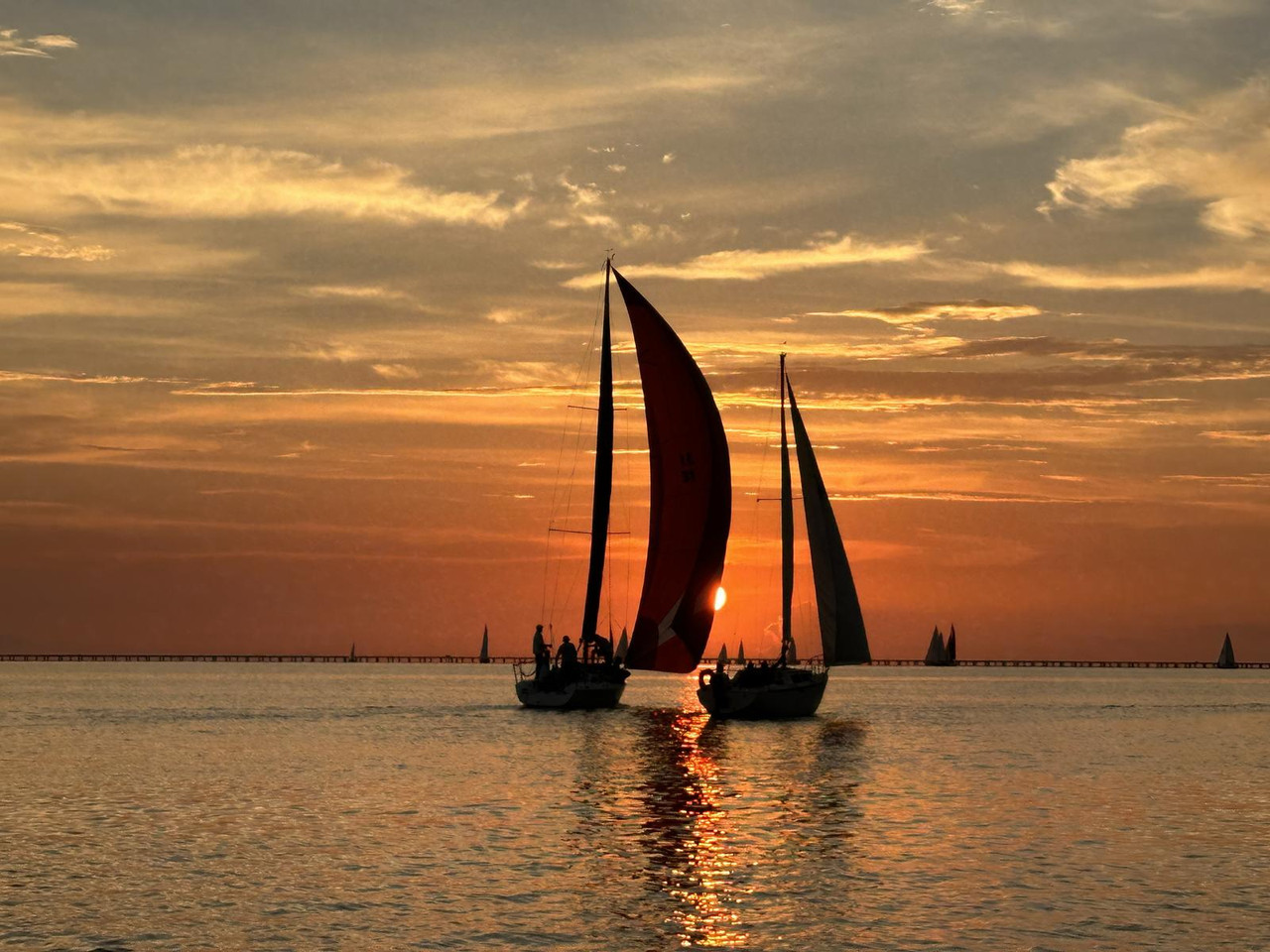 Sailboats Racing on Lake Pontchartrain