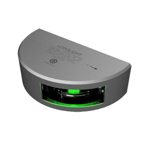Lopolight Series 301-001 - Starboard Sidelight - 2NM - Vertical Mount - Green - Silver Housing  [301-001]