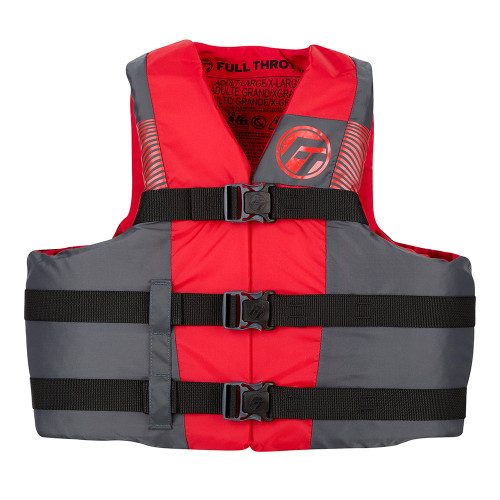 Full Throttle Adult Nylon Life Jacket - 2X\/4X - Black\/Red [112200-100-080-26]