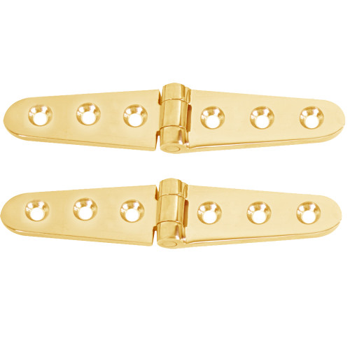 Whitecap Strap Hinge - Polished Brass - 6" x 1-1\/8" - Pair [S-0605BC]