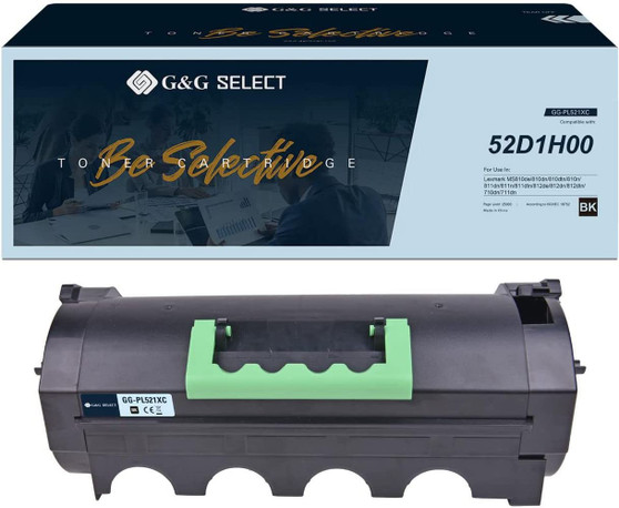 G&G Select Compatible Toner Cartridge Replacement for Lexmark 52D1H00 HIGH Yield Compatible with Lexmark MS810, MS811 MS812, Black