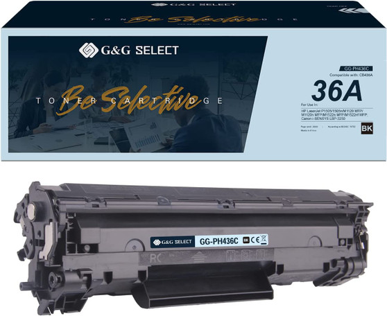 G&G Select Compatible Toner Cartridge Replacement for HP 36A CB436A for M1522n MFP M1523nf MFP M1120 MFP P1505 P150n Printer (Black)