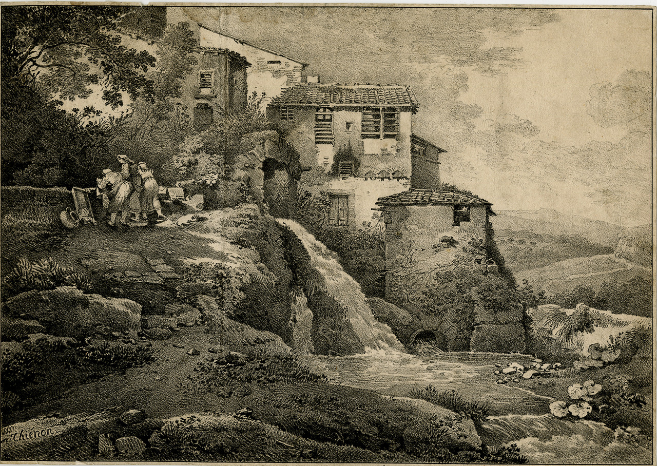 Antique Master Print-EARLY LITHOGRAPHY-LANDSCAPE-TIVOLI-ITALY
