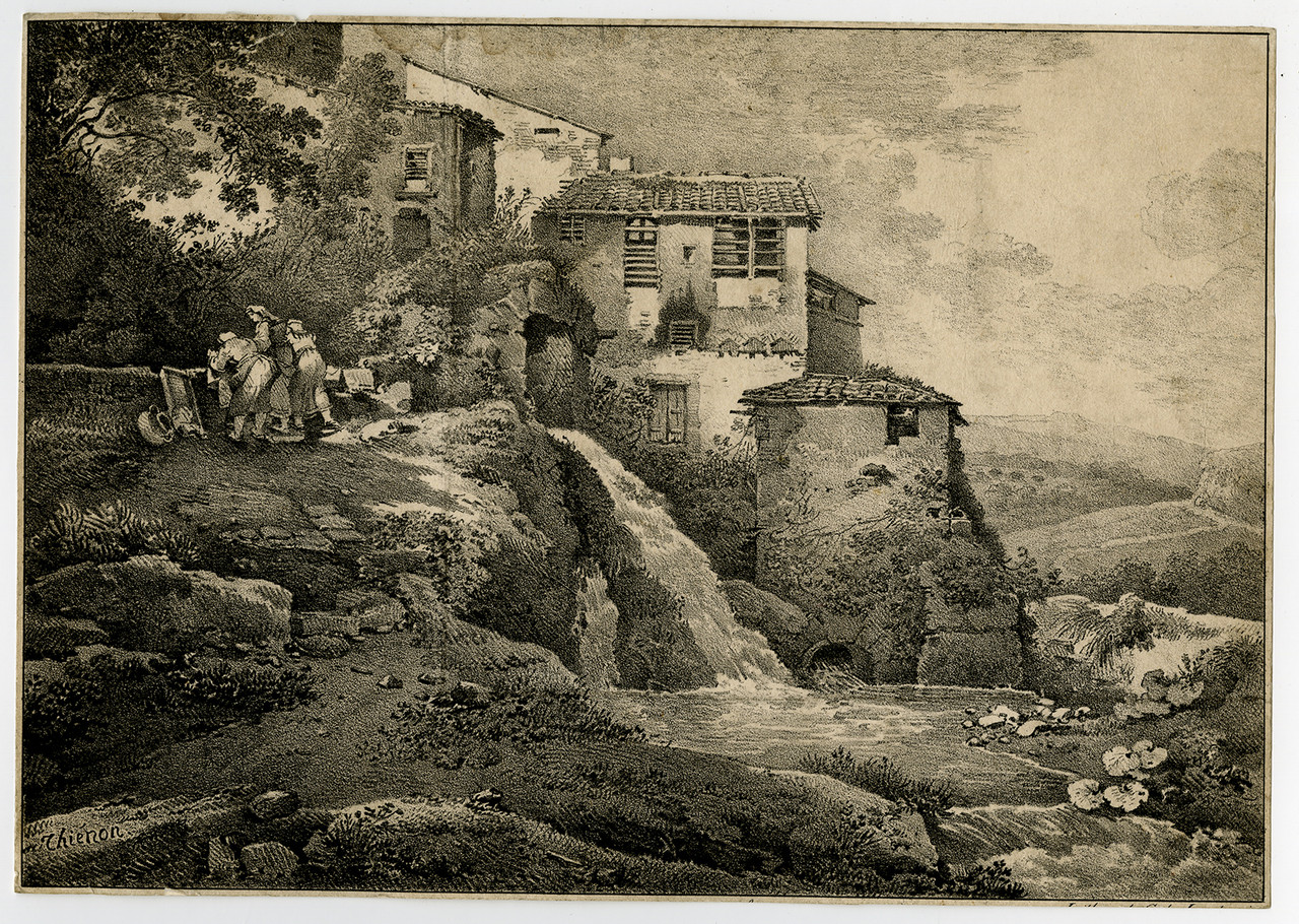 Antique Master Print-EARLY LITHOGRAPHY-LANDSCAPE-TIVOLI-ITALY