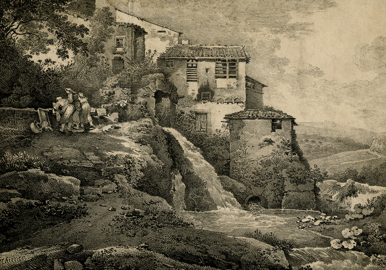 Antique Master Print-EARLY LITHOGRAPHY-LANDSCAPE-TIVOLI-ITALY