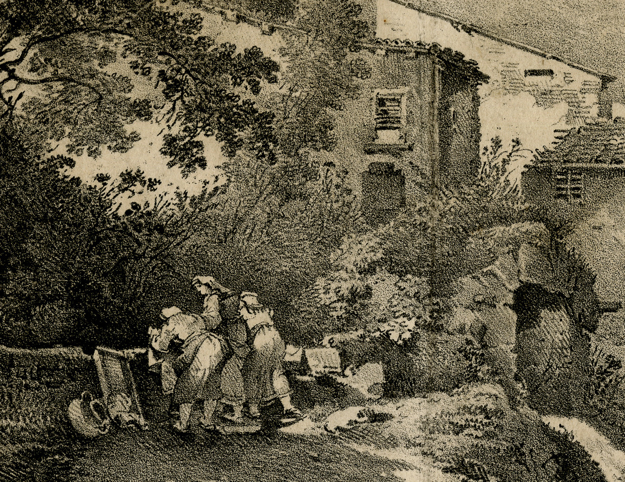 Antique Master Print-EARLY LITHOGRAPHY-LANDSCAPE-TIVOLI-ITALY