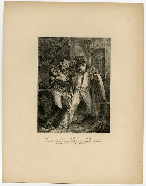 Antique Master Print-GENRE-SOLDIERS-DRUNK-Raffet-ca. 1830 - Main Image