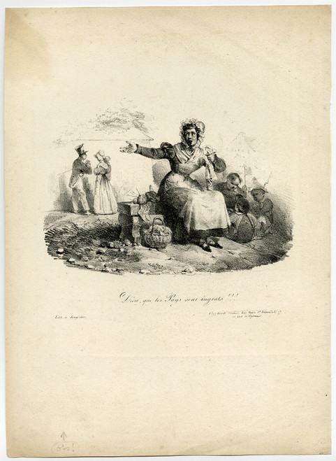 Antique Master Print-GENRE-SOLDIER'S WIDOW-COMPLAINT-Raffet-ca. 1820 - Main Image