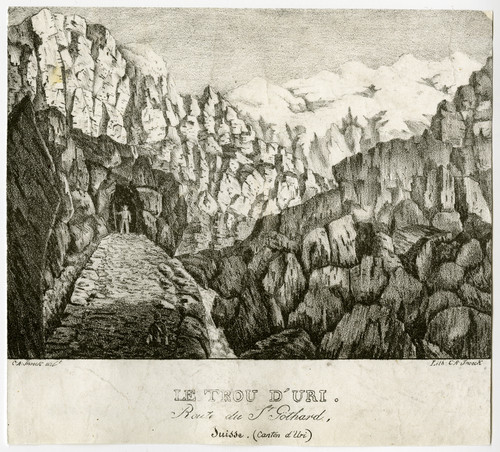 Rare Antique Master Print-MOUNTAIN PASS-GOTTHARD-URI-SWITSERLAND-Snoeck-ca. 1825 - Main Image