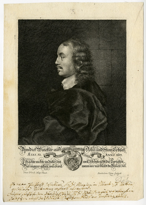 Antique Master Print-PORTRAIT-BENEDICT WINCKLER-Maier-Kilian-ca. 1660 - Main Image